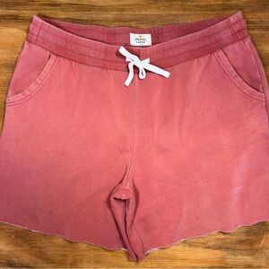 MARINE LAYER mens pink salmon garment dyed drawstring shorts